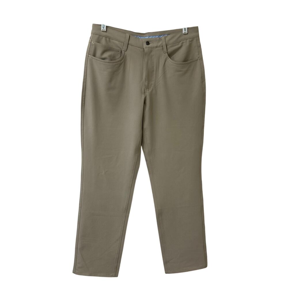 Footjoy Mens Size 32x30 Athletic Fit Khaki Pants Golf Performance 5 Pocket